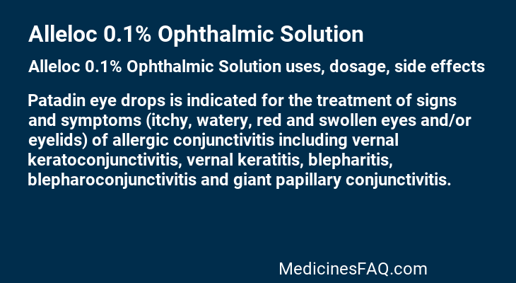 Alleloc 0.1% Ophthalmic Solution