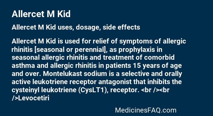 Allercet M Kid