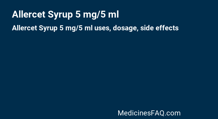 Allercet Syrup 5 mg/5 ml