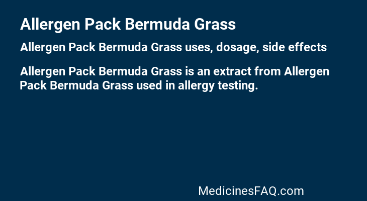 Allergen Pack Bermuda Grass