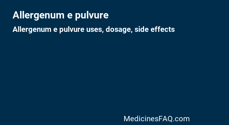 Allergenum e pulvure