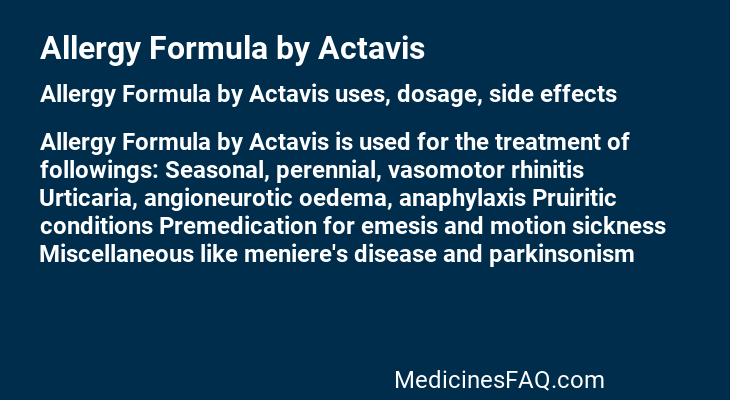 Allergy Formula by Actavis