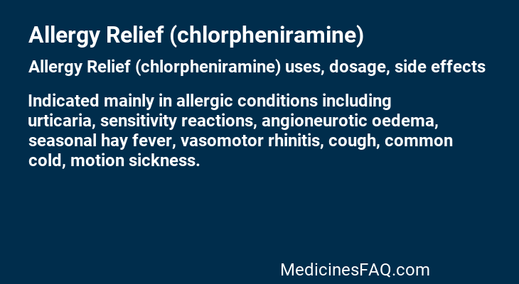 Allergy Relief (chlorpheniramine)