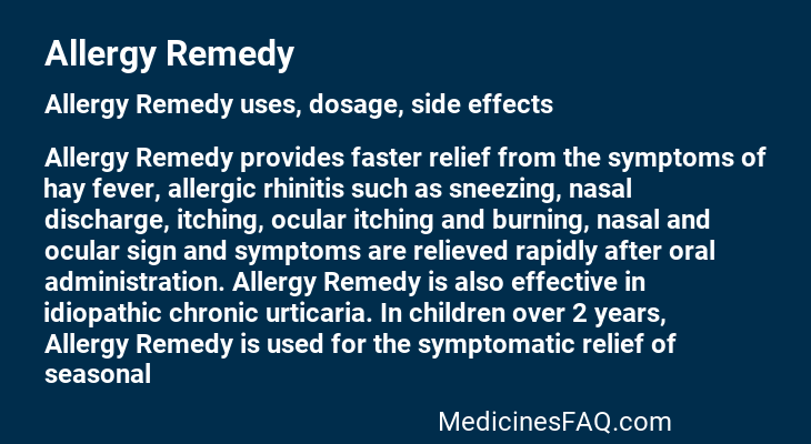 Allergy Remedy