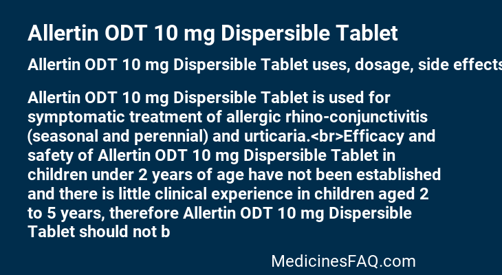 Allertin ODT 10 mg Dispersible Tablet