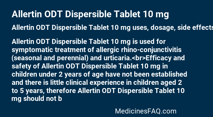 Allertin ODT Dispersible Tablet 10 mg