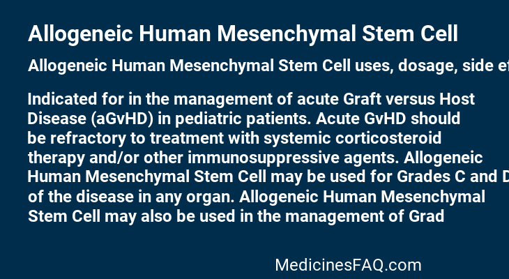 Allogeneic Human Mesenchymal Stem Cell