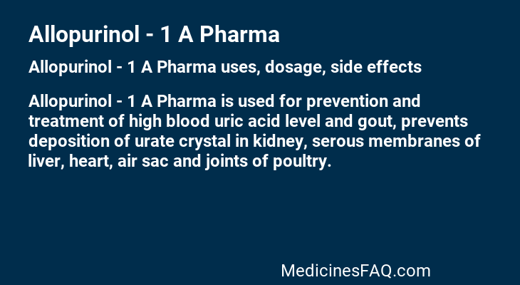 Allopurinol - 1 A Pharma