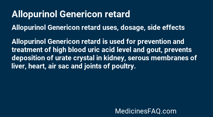 Allopurinol Genericon retard