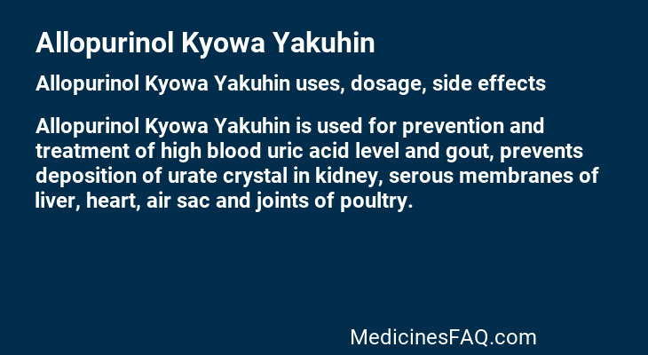 Allopurinol Kyowa Yakuhin