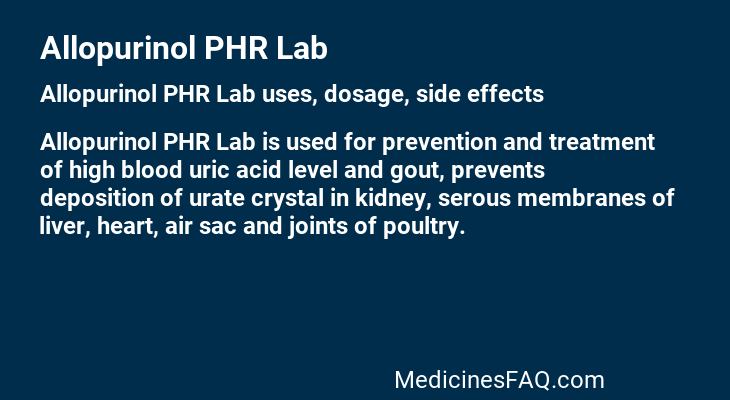 Allopurinol PHR Lab