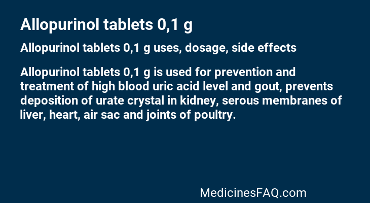 Allopurinol tablets 0,1 g