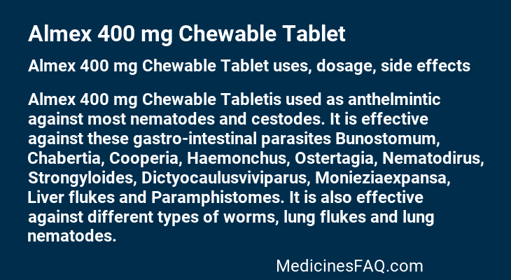 Almex 400 mg Chewable Tablet