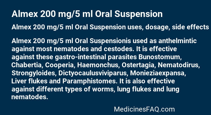 Almex 200 mg/5 ml Oral Suspension