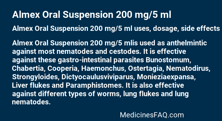 Almex Oral Suspension 200 mg/5 ml