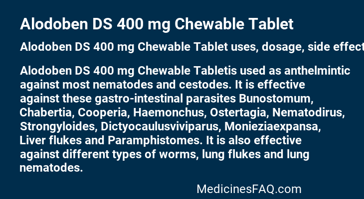 Alodoben DS 400 mg Chewable Tablet