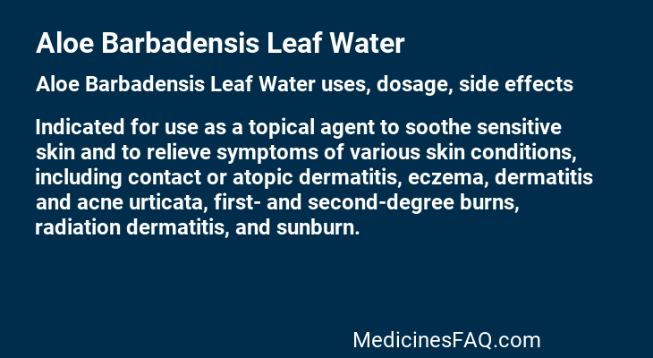 Aloe Barbadensis Leaf Water