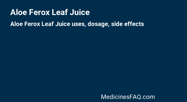 Aloe Ferox Leaf Juice