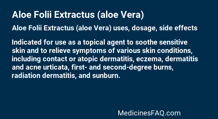 Aloe Folii Extractus (aloe Vera)