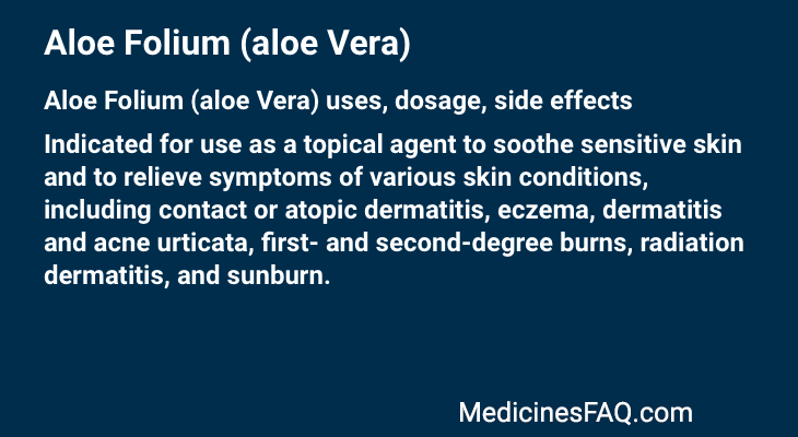 Aloe Folium (aloe Vera)