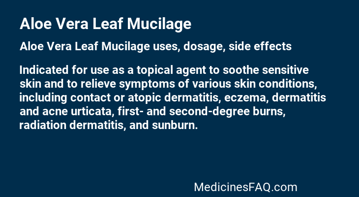 Aloe Vera Leaf Mucilage