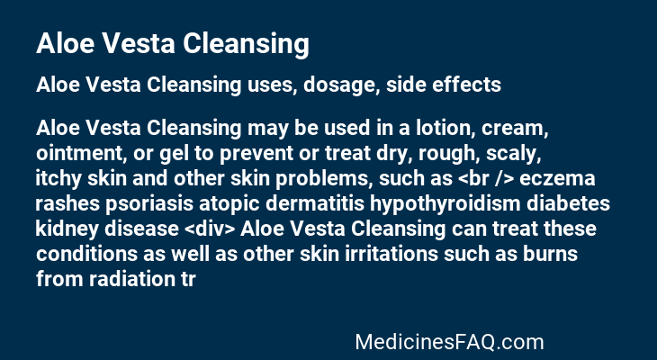 Aloe Vesta Cleansing