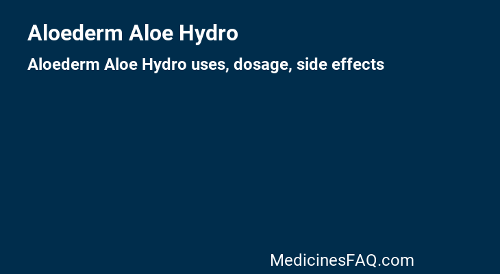 Aloederm Aloe Hydro