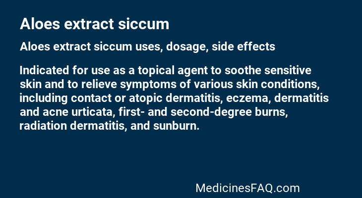 Aloes extract siccum