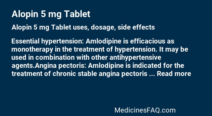 Alopin 5 mg Tablet