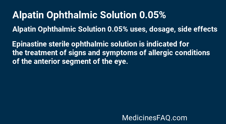 Alpatin Ophthalmic Solution 0.05%