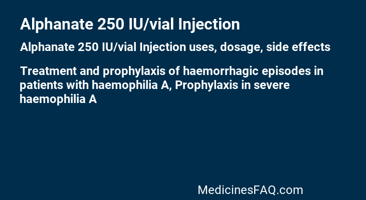 Alphanate 250 IU/vial Injection