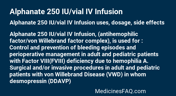 Alphanate 250 IU/vial IV Infusion