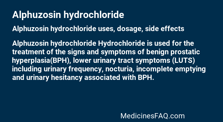 Alphuzosin hydrochloride