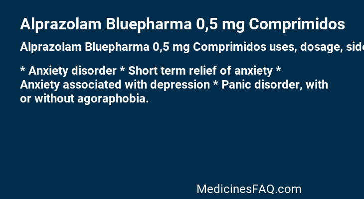 Alprazolam Bluepharma 0,5 mg Comprimidos