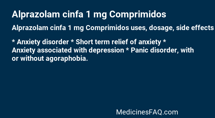 Alprazolam cinfa 1 mg Comprimidos