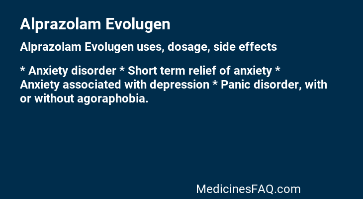 Alprazolam Evolugen