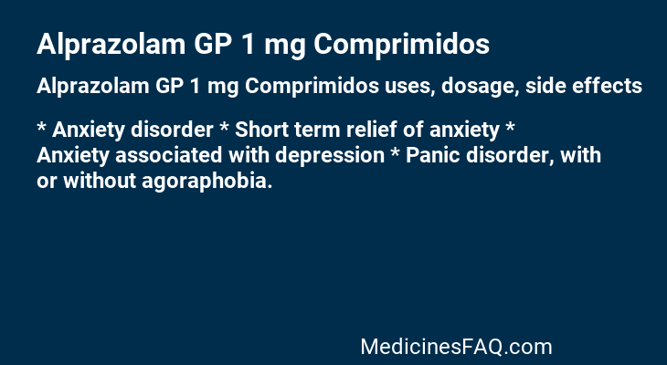 Alprazolam GP 1 mg Comprimidos