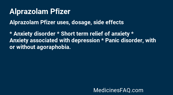 Alprazolam Pfizer