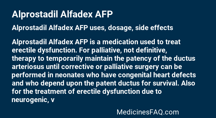 Alprostadil Alfadex AFP