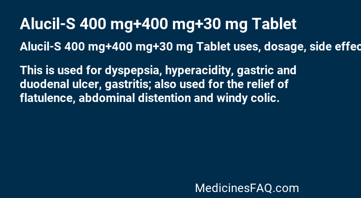 Alucil-S 400 mg+400 mg+30 mg Tablet