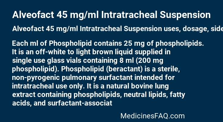 Alveofact 45 mg/ml Intratracheal Suspension