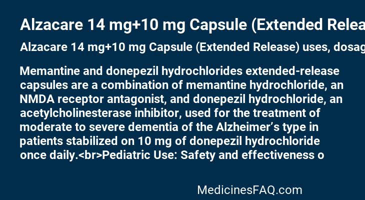 Alzacare 14 mg+10 mg Capsule (Extended Release)