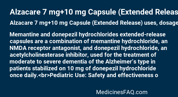 Alzacare 7 mg+10 mg Capsule (Extended Release)