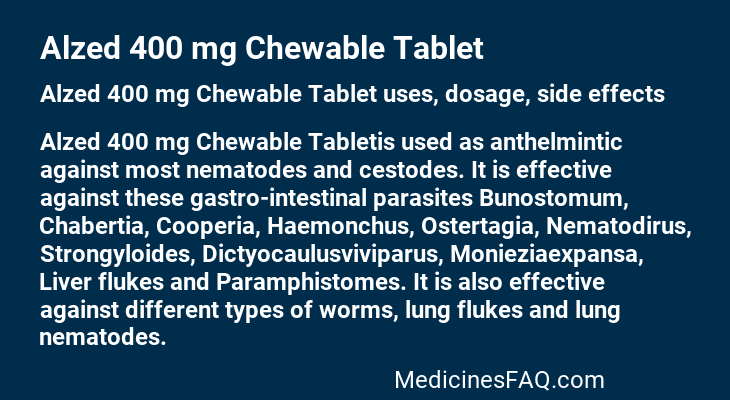 Alzed 400 mg Chewable Tablet