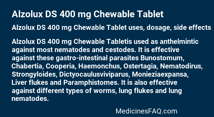 Alzolux DS 400 mg Chewable Tablet