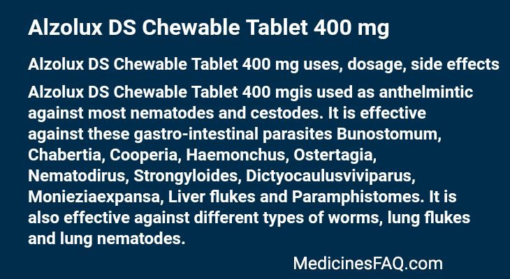 Alzolux DS Chewable Tablet 400 mg