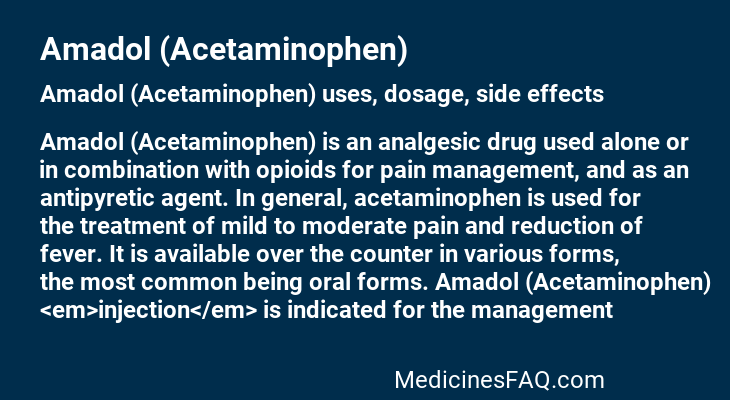 Amadol (Acetaminophen)