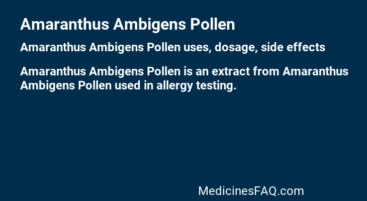 Amaranthus Ambigens Pollen