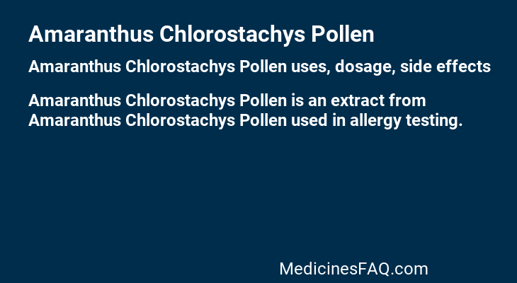 Amaranthus Chlorostachys Pollen