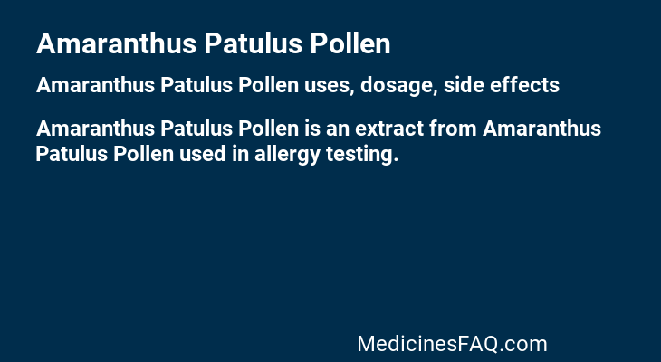 Amaranthus Patulus Pollen